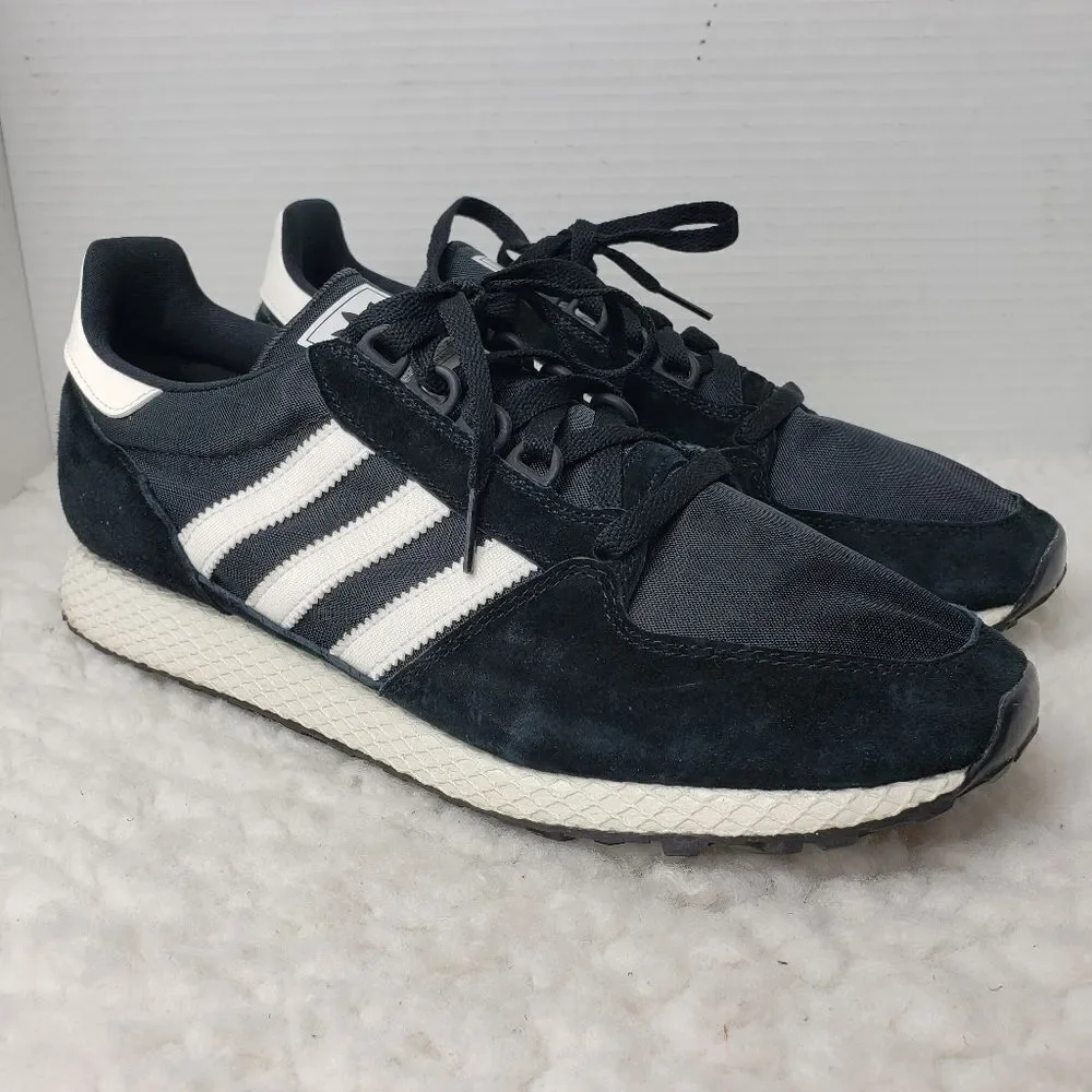 adidas Forest Grove Mens Sneaker Size 11 Black Suede Shoes